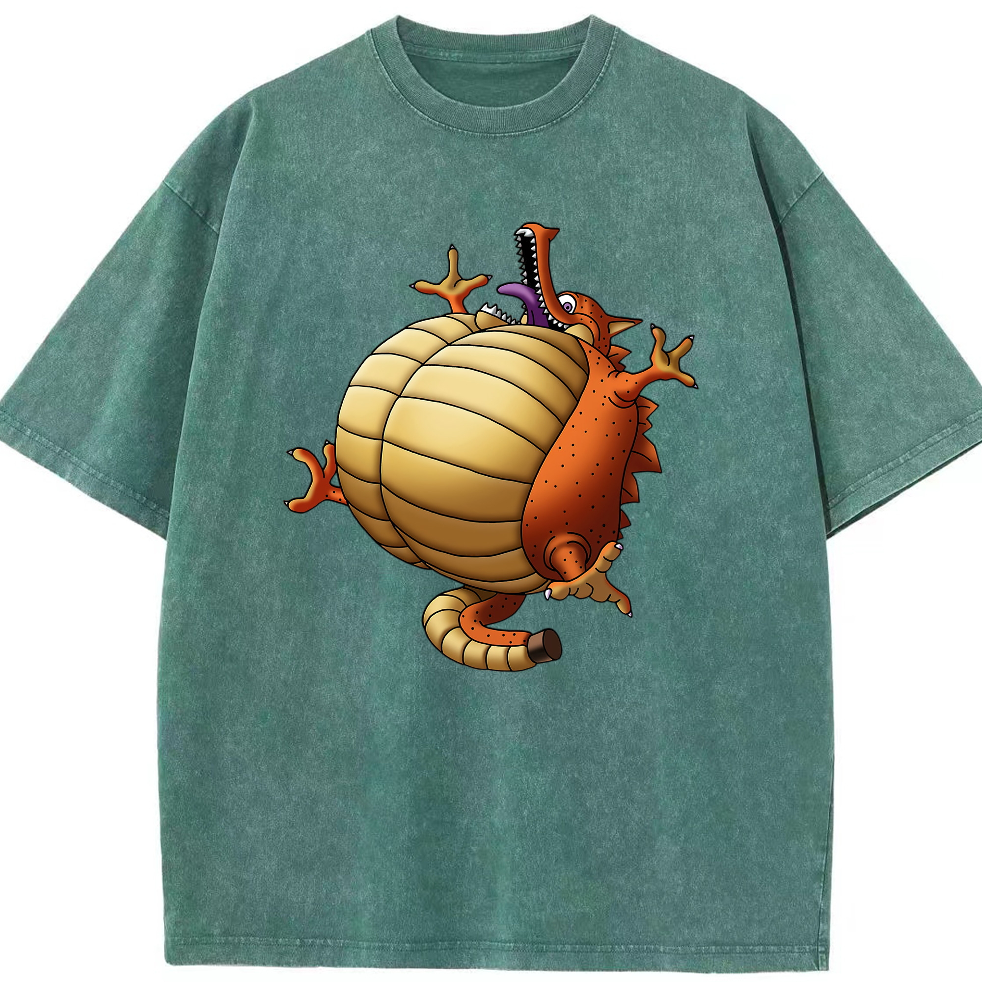 （画像用） ドラゴンクエスト Doragon Kuesuto Dragon Quest 綿100% ヴィンテージ風 半袖Tシャツ（フロントプリント）